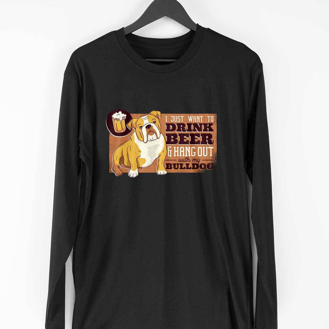Bulldog & Beer Full Sleeve T-Shirt
