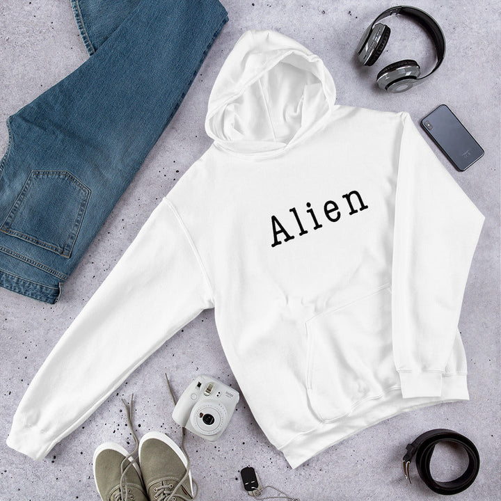 Alien Typography Unisex Hooded Sweatshirt