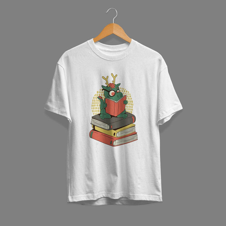 Dragon On Books Unisex Half Sleeve T-Shirt #Plus-sizes