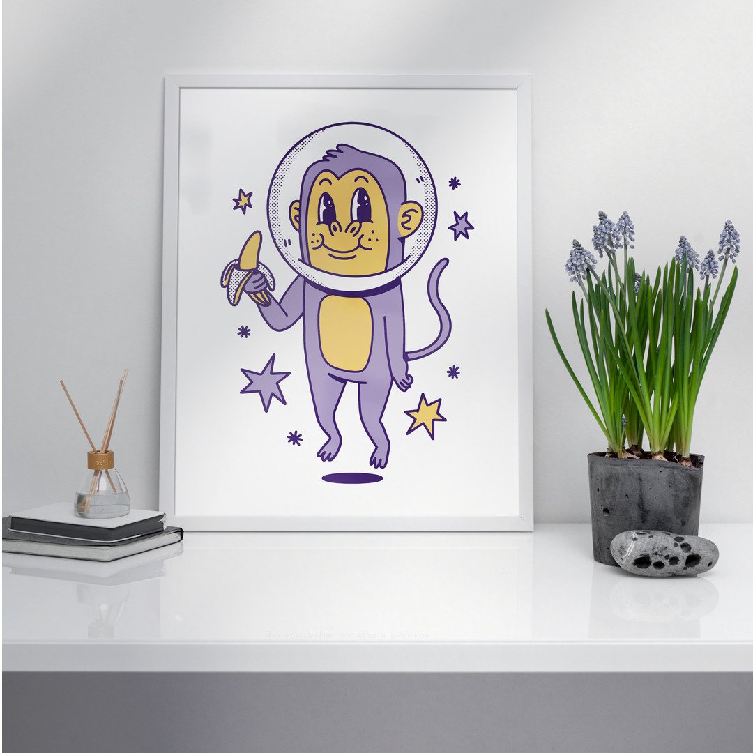 Space Monkey Framed Poster