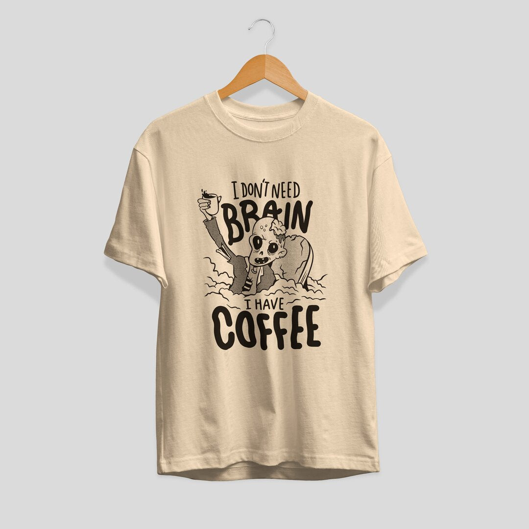 Zombie On Coffee Unisex Half Sleeve T-Shirt
