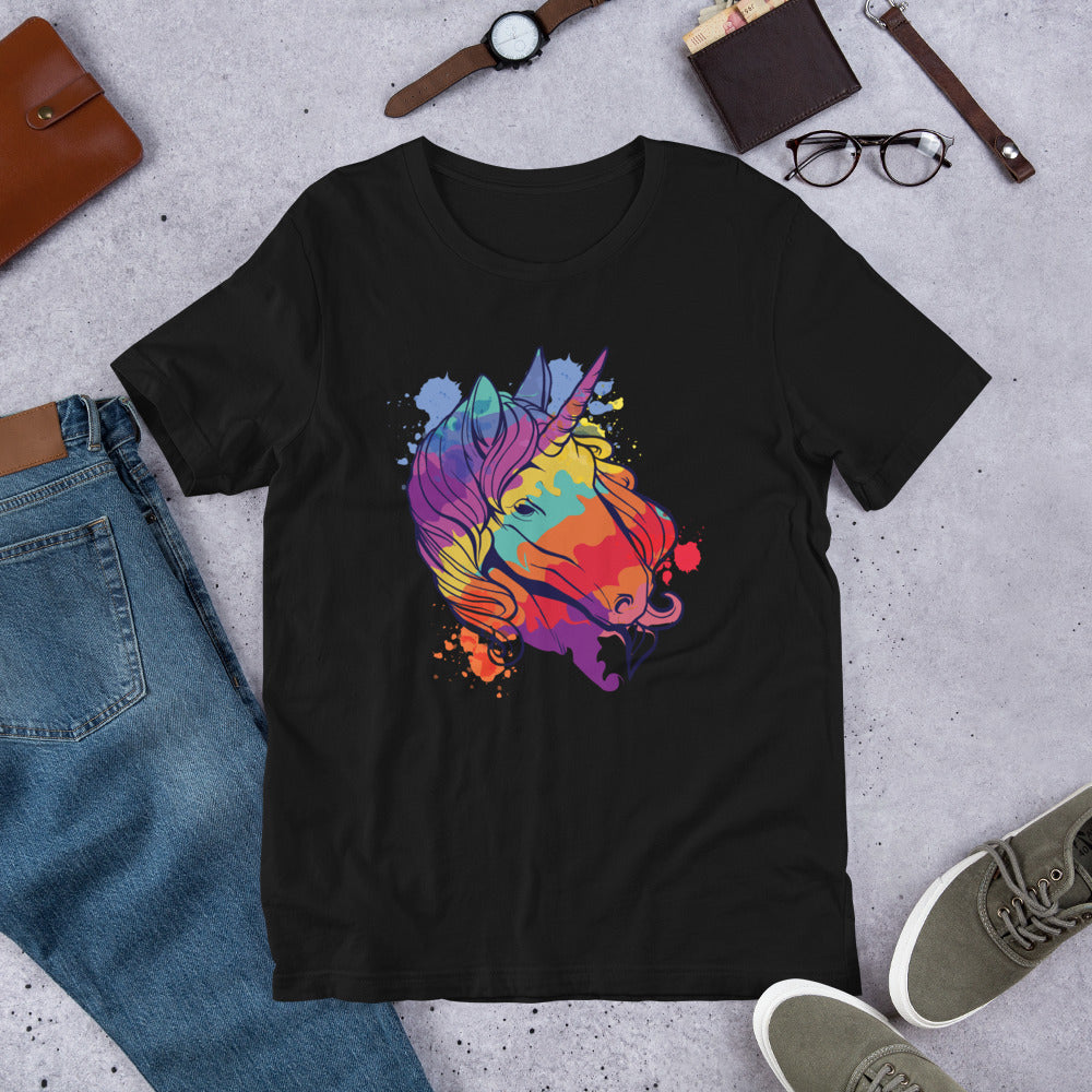 Colorful Unicorn Half-Sleeve T-Shirt
