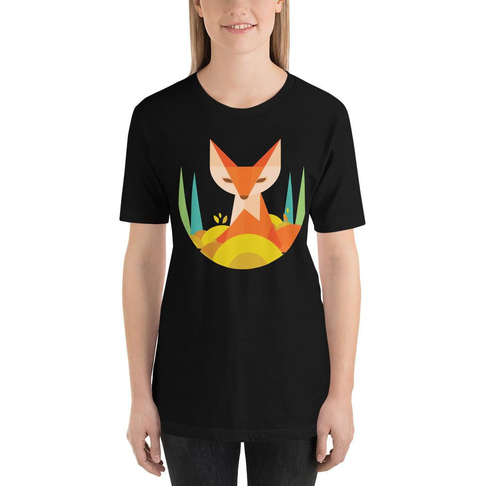 Geometric Fox Half Sleeve T-Shirt